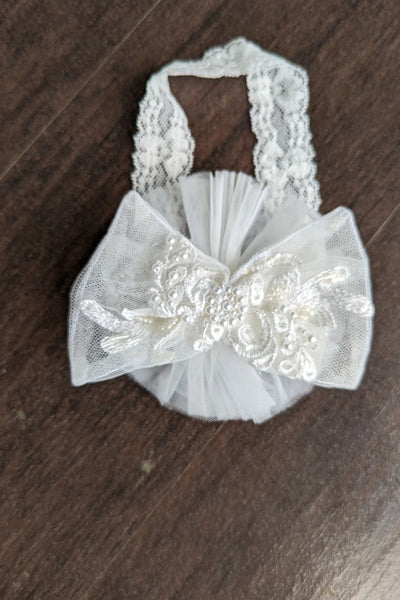 Couture Handmade Baby Pearl Lace And Tulle Christening Heirloom Gown