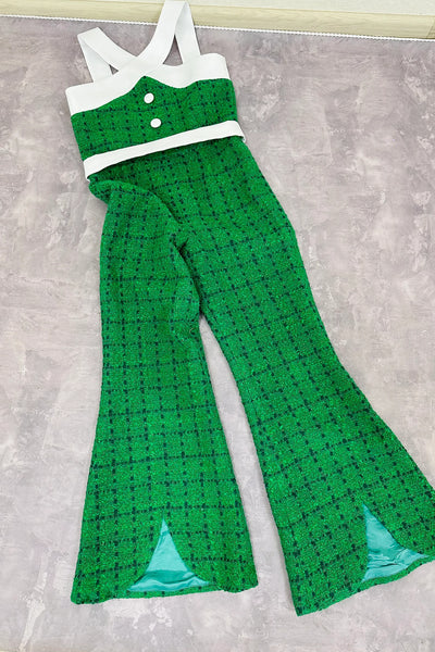 Girls Tweed Pageant Interview Jumpsuit | Signature Designer