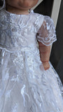Couture Embroidered Beaded Lace Baptism Christening Gown