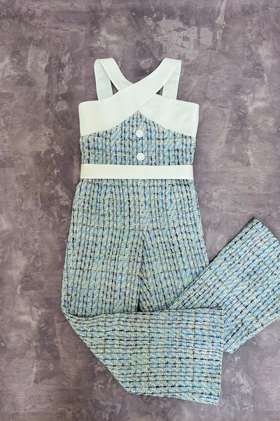Girls Tweed Pageant Interview Jumpsuit | Signature Designer