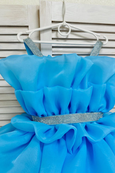 Girls Pageant Dress Organza Tiered Ruffle Skirt