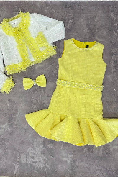 Girls Tweed Pageant Dress & Jacket Set | Signature Designer