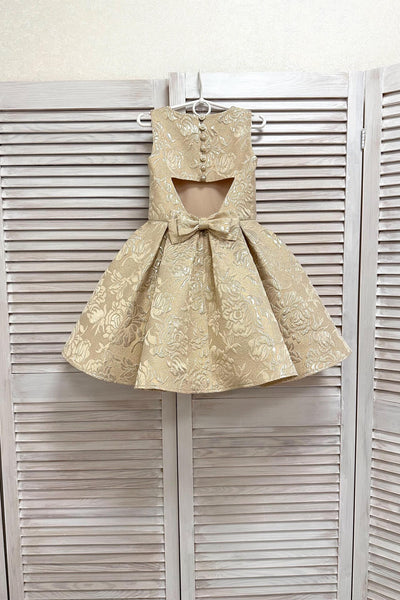 Girls Brocade Pageant Interview Dress | Signature Designer