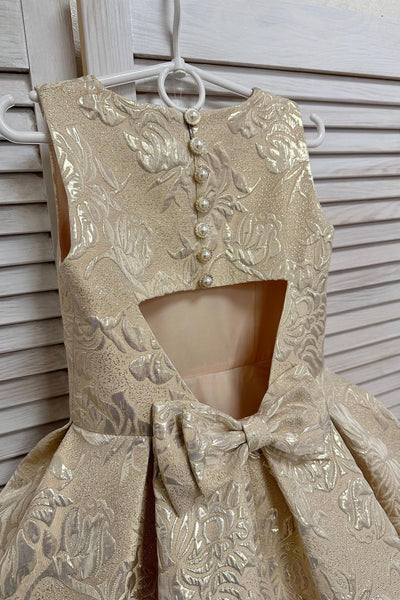 Girls Brocade Pageant Interview Dress | Signature Designer