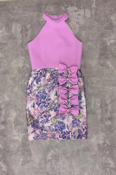 Girls Pageant Interview Dress | Brocade Bow Dress
