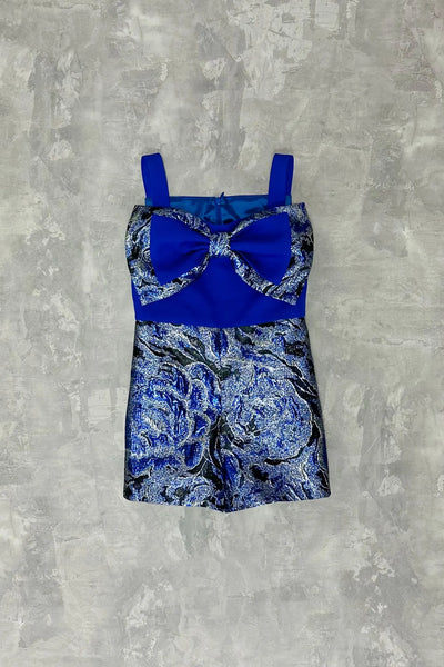 Girls Pageant Interview Romper with Bow | Signature Designer