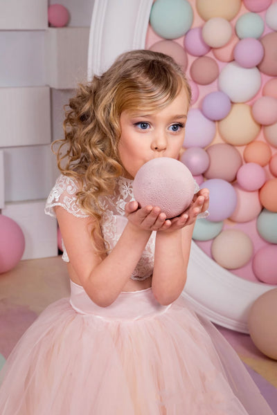Girls Custom Two Piece Birthday Special Occasion Pageant Party Lace Tulle Outfit