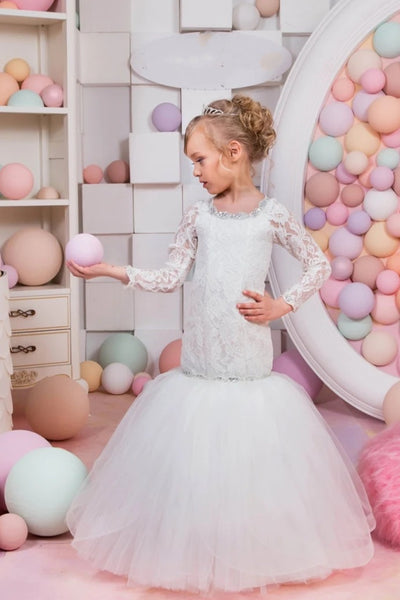Stunning Couture Junior Bride Mermaid Wedding Flower Girl Party Dress