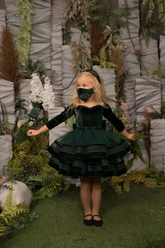 Girls Special Occasion Short Velvet Tulle Pageant Holiday Party Dress