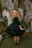 Girls Special Occasion Short Velvet Tulle Pageant Holiday Party Dress