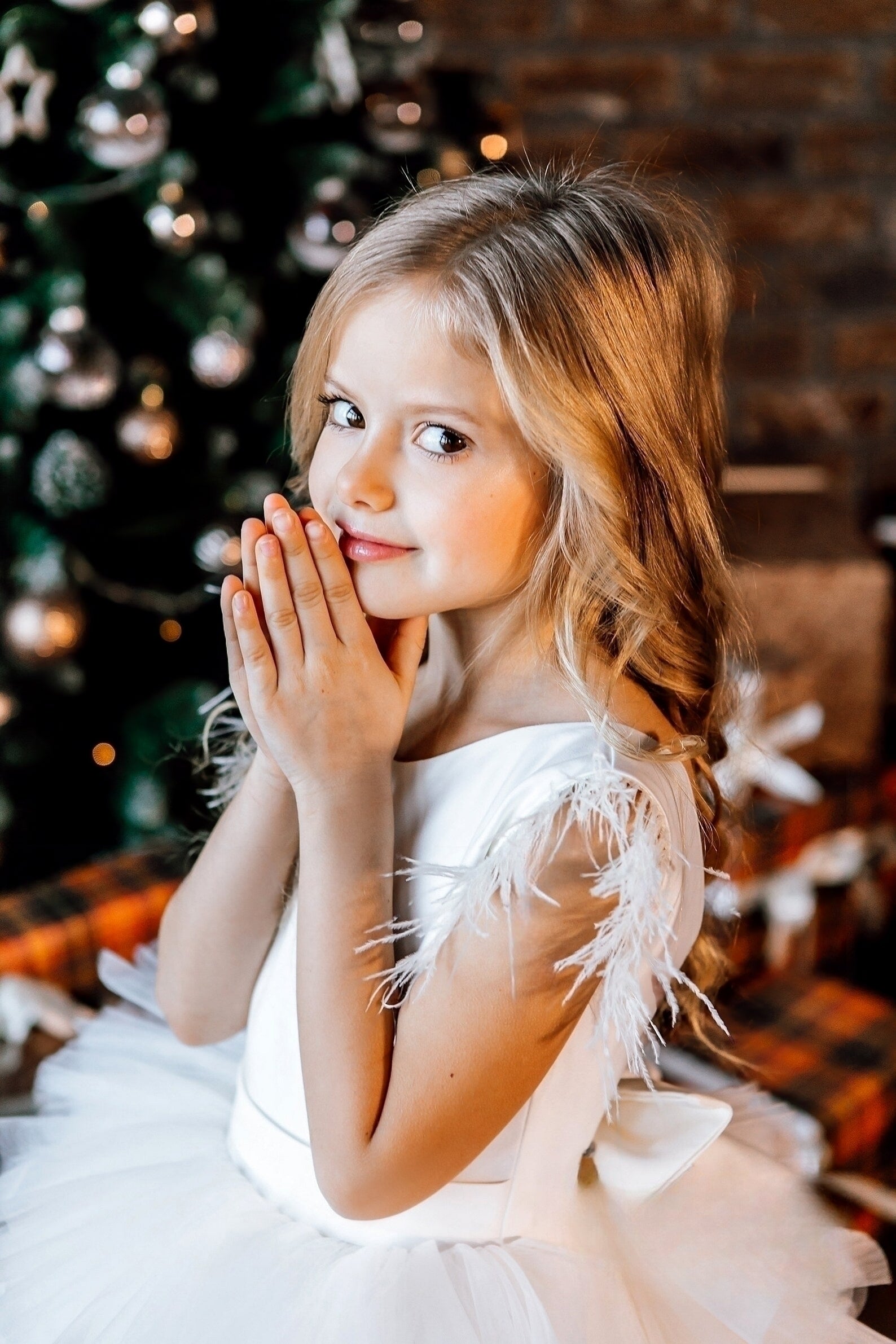 Girls Elegant Communion Wedding Flower Girl Party Satin Tulle Floor Length Dress