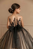 Girls Stunning Lace Tulle Wedding Pageant Party Floor Length Gown
