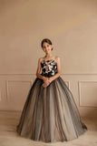Girls Stunning Lace Tulle Wedding Pageant Party Floor Length Gown