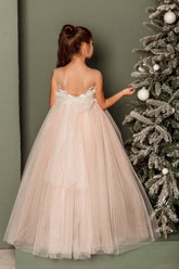Couture Wedding Flower Girl Special Occasion Party Tulle Satin Lace Dress