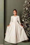 Taliah First Communion Satin Gown | Blush Kids