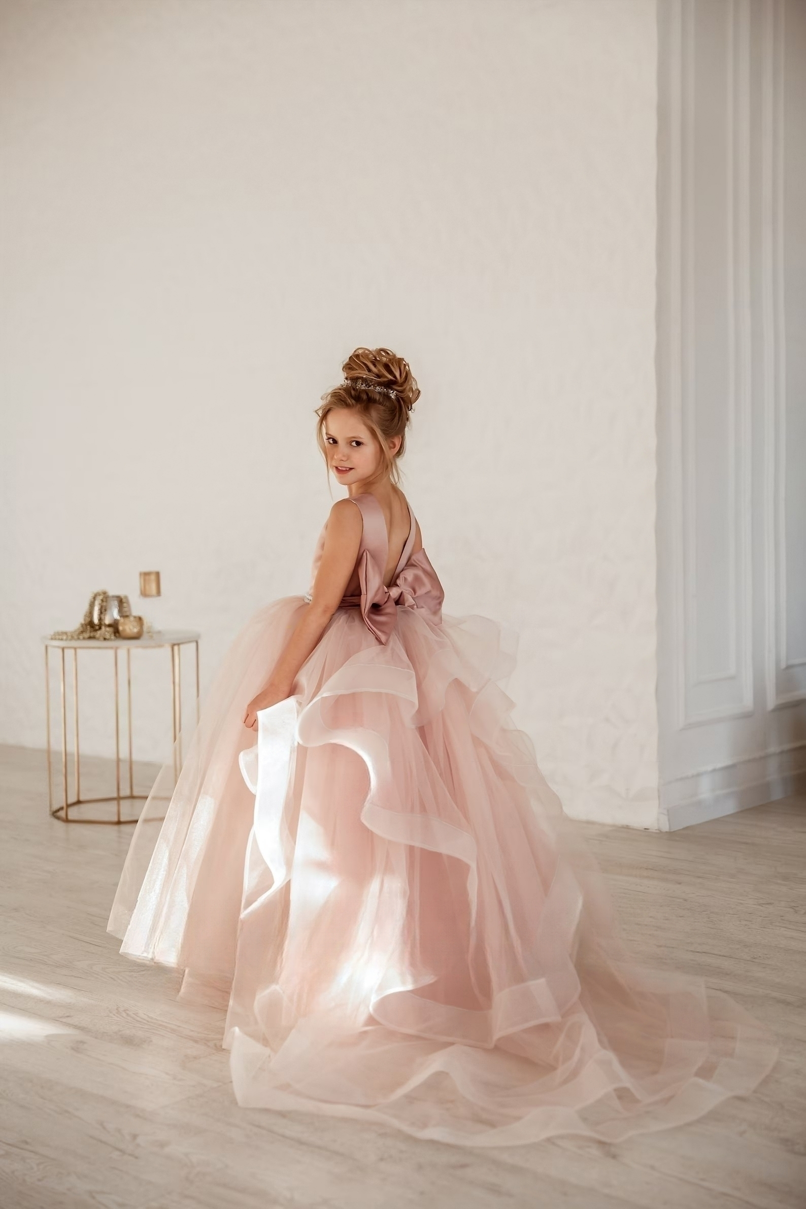 Couture Wedding Party Special Occasion Sating Tulle Floor Length Dress