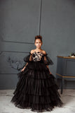 Girls Stunning Lace Tulle Special Occasion Pageant Party Floor Length Dress