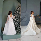 Elegant Satin Lace Wedding Party Communion Flower Girl Gown With Train