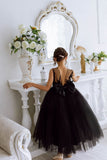 Girls Black Pageant Wedding Party Special Occasion Sequin Tulle Satin Dress