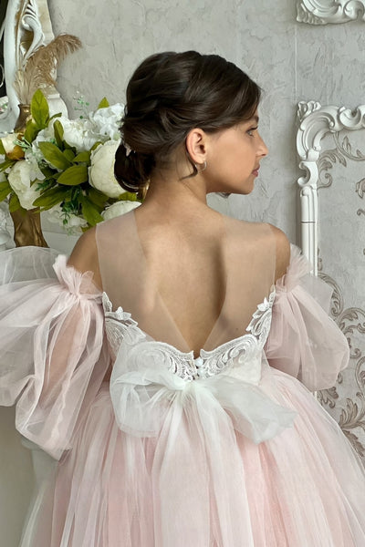 Elora Flower Girl Satin Tulle Dress | Blush Kids