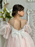 Elora Flower Girl Satin Tulle Dress | Blush Kids