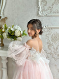 Elora Flower Girl Satin Tulle Dress | Blush Kids