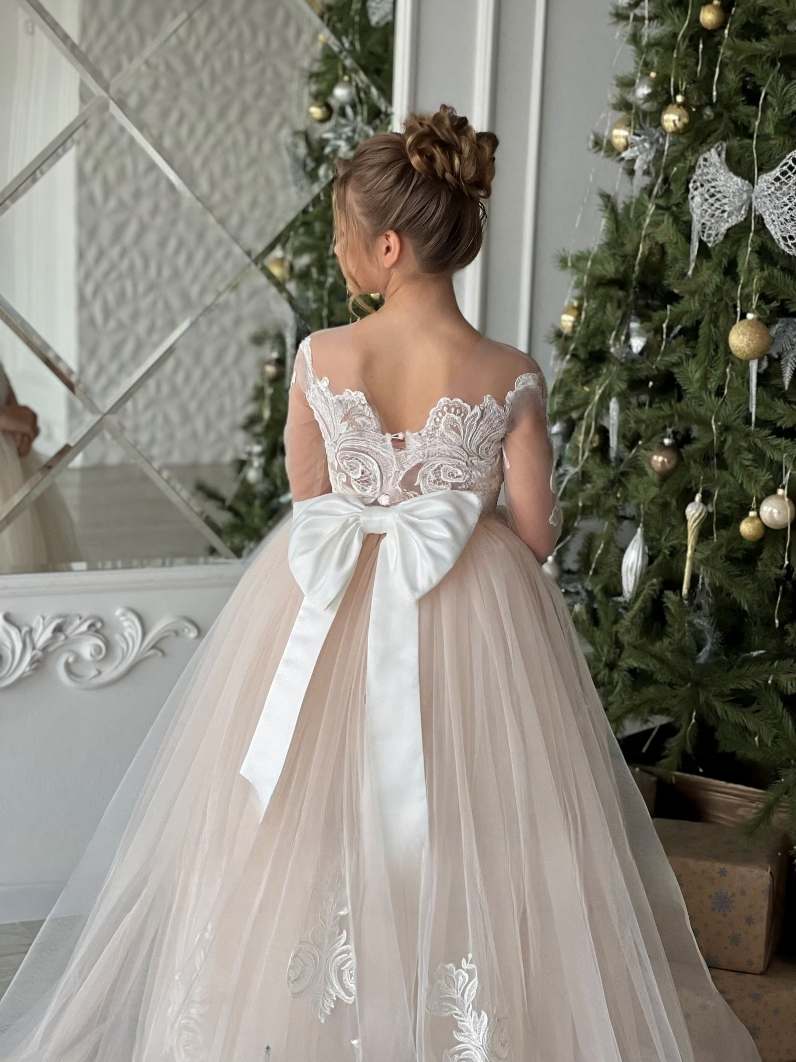 Gorgeous Wedding Flower Girl Special Occasion Party Lace Tulle Gown
