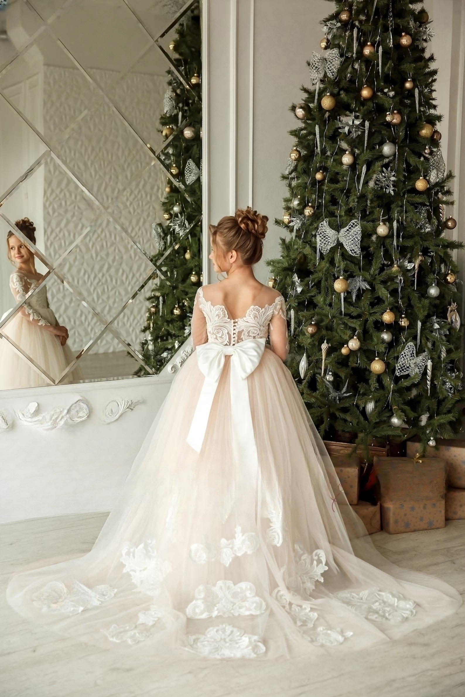 Gorgeous Wedding Flower Girl Special Occasion Party Lace Tulle Gown