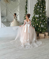 Gorgeous Wedding Flower Girl Special Occasion Party Lace Tulle Gown
