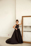 Satin Wedding Flower Girl Party Special Occasion Floor Length Dress