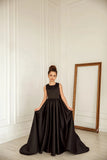 Satin Wedding Flower Girl Party Special Occasion Floor Length Dress