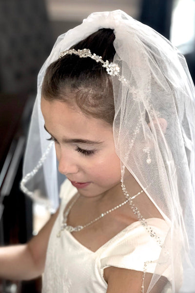 Girls Crystal Rhinestone First Communion Tiara Headband