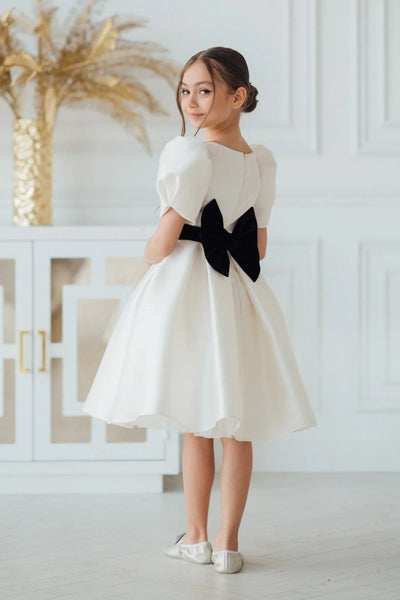 Victoria Flower Girl Birthday Satin Dress - Short Formalwear