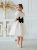 Victoria Flower Girl Birthday Satin Dress - Short Formalwear