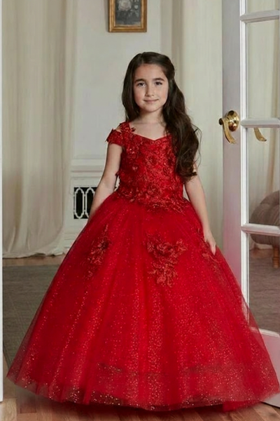 Lilac Girls Pageant Dress Glitter Tulle Ballgown