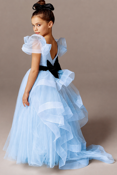Viviene Girls Ruffled Pageant Dress | Blush Kids