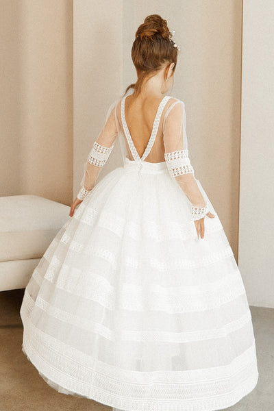 Bohemian White Communion Dress - Sarai Girls Special Occasion Dress