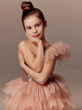Autumn Girls Couture High Lo Pageant Flower Girl Dress - Luxury Children's Formal Wear