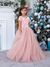 Lilia Velvet Tulle Flower Girl Gown - Special Occasion Dress | Blush Kids