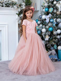 Lilia Velvet Tulle Flower Girl Gown - Special Occasion Dress | Blush Kids