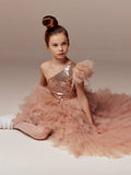 Autumn Girls Couture High Lo Pageant Flower Girl Dress - Luxury Children's Formal Wear