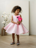 Rosamie Teter Warm Girls Bright Pink Bow Party Dress