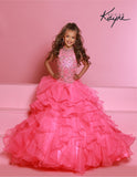 Ruffled Princess Pageant Ball Gown - Sugar Kayne Girls | Blush Kids