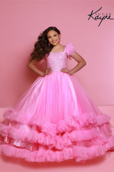 Tulle Pageant Ball Gown - Sugar Kayne C327 Girls Dress | Blush Kids Luxury Couture
