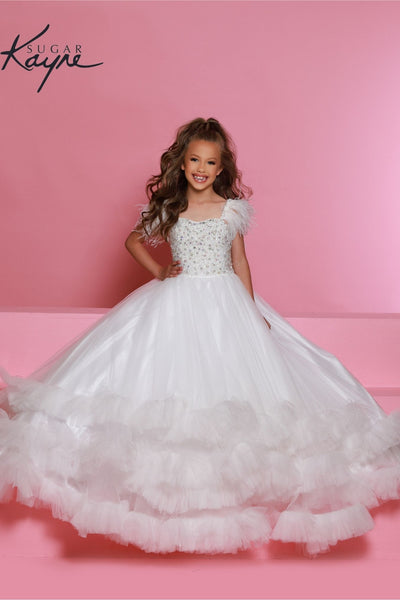 Tulle Pageant Ball Gown - Sugar Kayne C327 Girls Dress | Blush Kids Luxury Couture