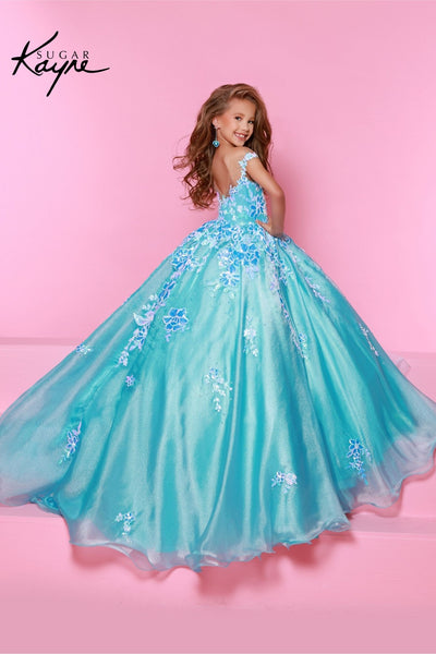Sugar Kayne Sequin Mesh Organza Gown – Perfect for Pageants