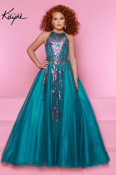 Sugar Kayne Jade Girls Pageant Dress – Sequin Ball Gown