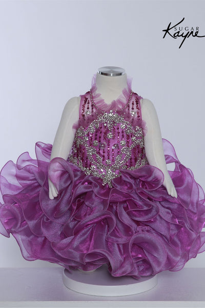 Sugar Kayne "Periwinkle Princess" Girls Pageant Cupcake Dress – Sparkling Ruffle Skirt