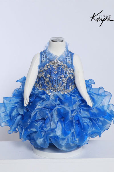 Sugar Kayne "Periwinkle Princess" Girls Pageant Cupcake Dress – Sparkling Ruffle Skirt