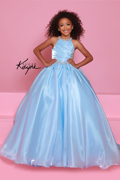 Elegant Ice-Blue Pageant Dress – Sugar Kayne Gown